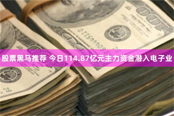 股票黑马推荐 今日114.87亿元主力资金潜入电子业