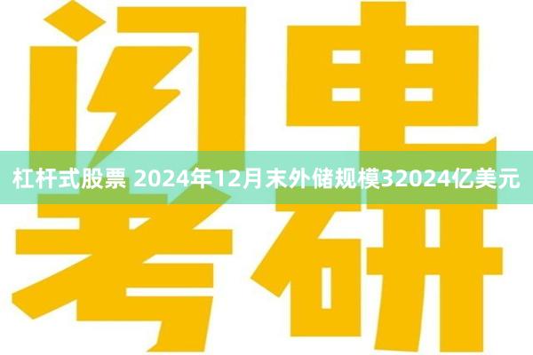 杠杆式股票 2024年12月末外储规模32024亿美元