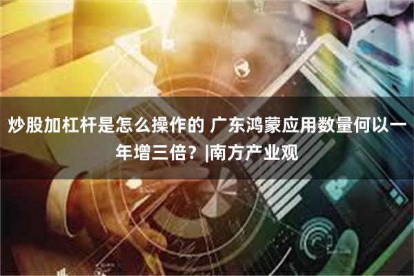 炒股加杠杆是怎么操作的 广东鸿蒙应用数量何以一年增三倍？|南方产业观